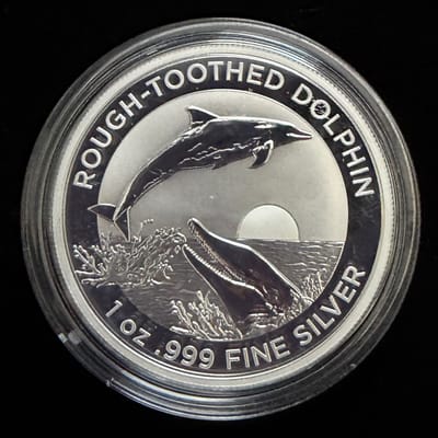 2023 Rough-Toothed Dolphin 1 oz .999 Silver Coin