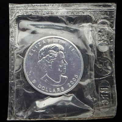 2005 Sealed Silver Maple Leaf 1 oz Coin - additional view