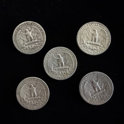 Random Pre-1965 Washington Silver Quarter 90% - additional view