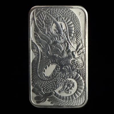 2021 Silver Dragon Australia 1 oz Rectangular Coin