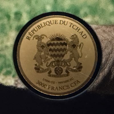 African Elephant 1/1000 oz .999 Gold - additional view