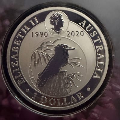 2020 Floral Privy Mark Kookaburra 1 oz Silver - additional view