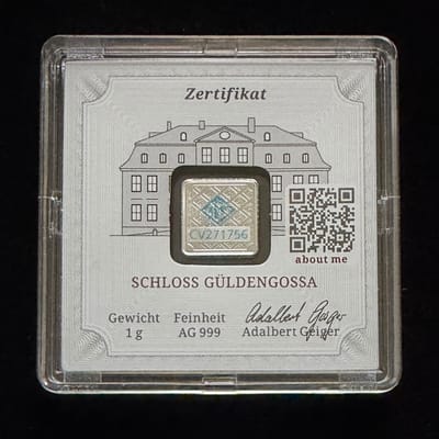 1 Gram Geiger Silver Bar in Assay .999 Fine - additional view