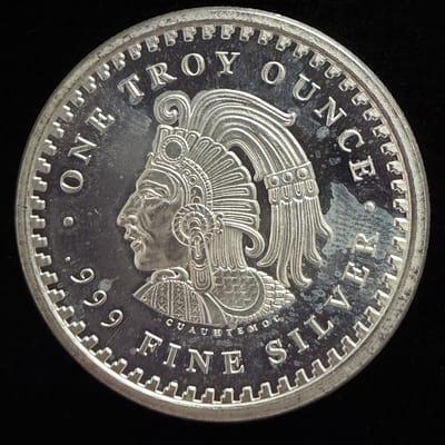 1 oz Aztec Calendar Silver Round .999 Fine Silver - additional view