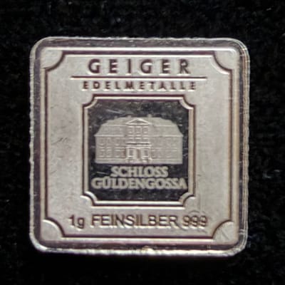 1g Geiger Edelmetalle .999 Fine Silver Bar