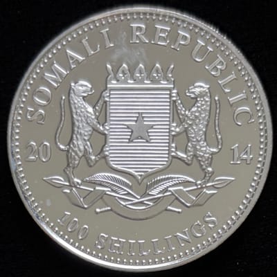 2014 1 oz Silver Elephant African Wildlife Coin - additional view