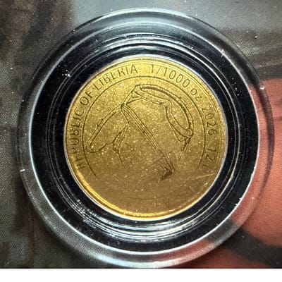 2026 Liberia Tank 1/1000 oz .9999 Gold - additional view