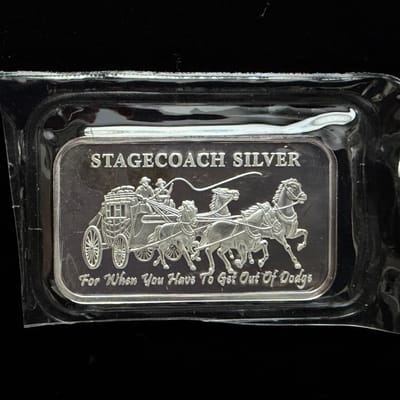SilverTowne Stagecoach Silver 1 oz .999 Bar 