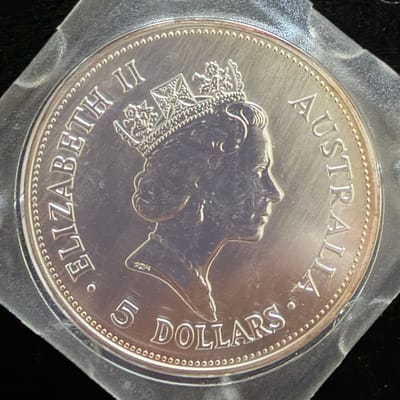 1990 Kookaburra 1 oz Silver Coin Australia - additional view