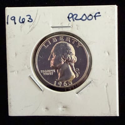 1963 Proof Washington Quarter - 90% Silver