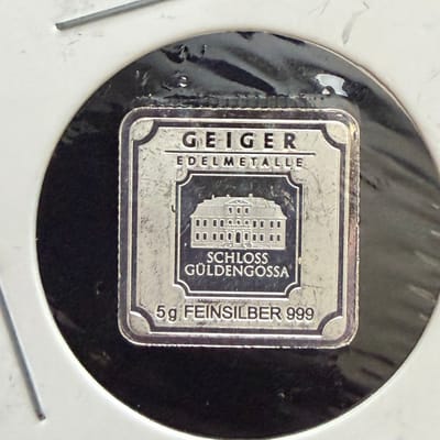 Geiger 5 gram .999 Fine Silver Bar
