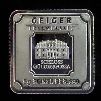 Geiger 5 gram .999 Fine Silver Bar