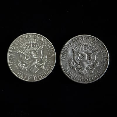 2 Coins 1964 Kennedy Half Dollars Lot 90% Silver - additional view