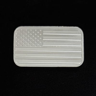 American Flag Design (Eagle Back) 1 oz Silver Bar