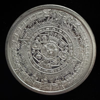 1 oz Aztec Calendar Silver Round .999 Fine Silver
