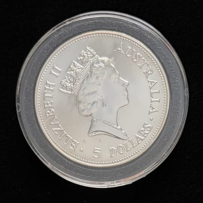 1990 Kookaburra 1 oz .999 Silver Coin - additional view