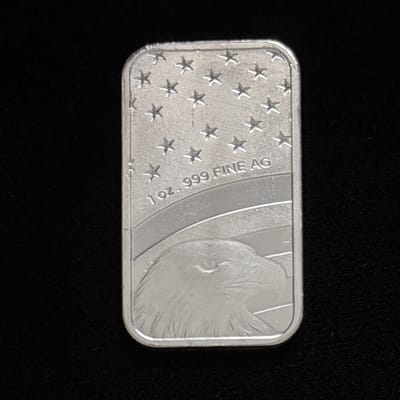 American Flag Design (Eagle Back) 1 oz Silver Bar - additional view