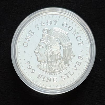 1 oz Aztec Calendar Silver Round .999 Fine Silver - additional view