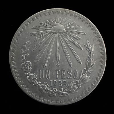 1922 Mexico 1 Peso .720 Silver Coin