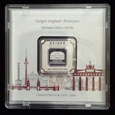 Geiger Original 20 gram Silver Bar