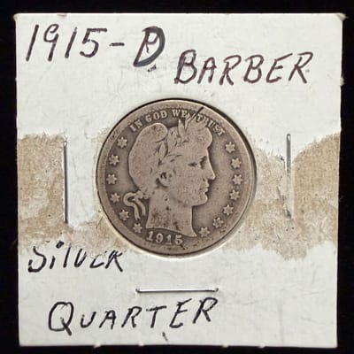 1915-D Barber Quarter – 90% Silver