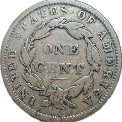 1837 Large Cent - Small Letters, Circulated Coin - additional view