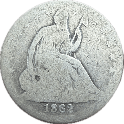 1862 Seated Liberty Half Dollar - US Silver Coin