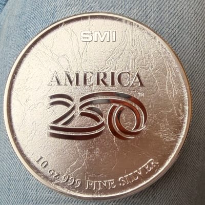 10oz 250th America Anniversary Silver Round .999 - additional view
