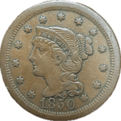 1850 Large Cent - Sharp Detail VF-30
