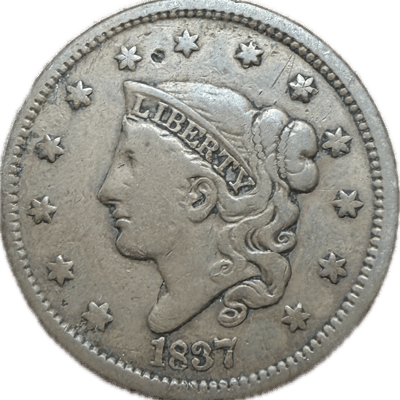 1837 Large Cent - Small Letters, Circulated Coin