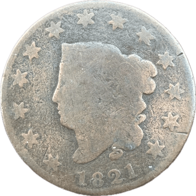 1821 Large Cent - KEY DATE - Old Historic US Coin