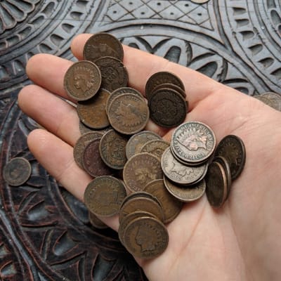 25 x Indian Head Cent - Avg Circulated (1864-1909)