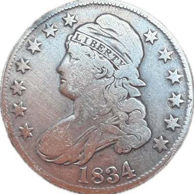 1834 Capped Bust Half Dollar - US Silver (Cleaned)