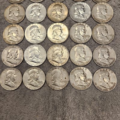 25 Franklins Half Dollars - additional view