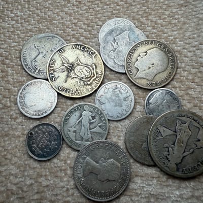 Mixed world silver coins 55 grams  - additional view