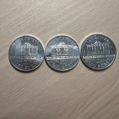 Lot of 3 - 1 oz .999 Silver Austrian Philharmonics - additional view