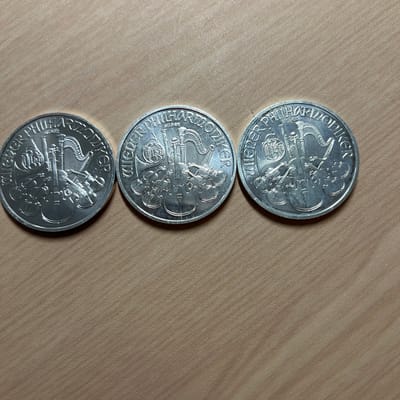 Lot of 3 - 1 oz .999 Silver Austrian Philharmonics