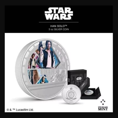 2023 Star Wars: Han Solo Colorized 3 oz Silver 