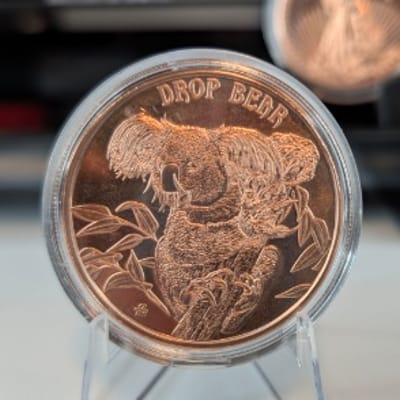 1 oz .999 Fine Copper Round – Drop Bear Cryptid