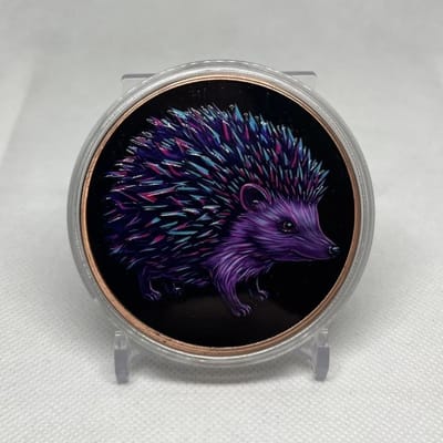 Hedgehog 5 oz Colorized Copper Round in Capsule 