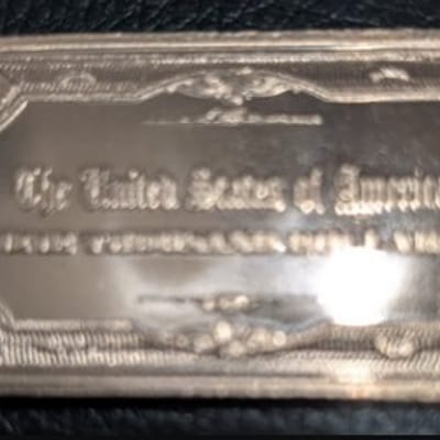 Theodore Roosevelt $1000 1 Oz AVDP .999 Copper Bar - additional view