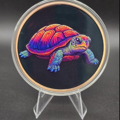 5 oz .999 Fine Copper Fantasy Turtle Coin Round