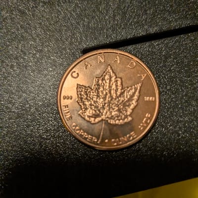 Canada Maple Leaf 1 oz Copper Round .999