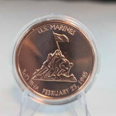 1 oz U.S. Marines Iwo Jima Copper Round – .999