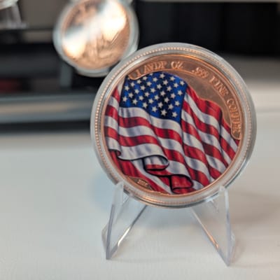 Colorized Phoenix & American Flag Copper Round 1oz - additional view