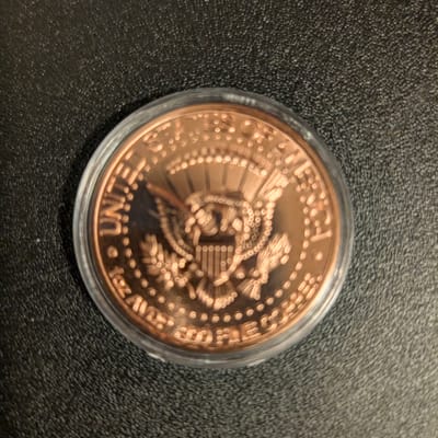 1 oz AVDP .999 Copper Round - 1964 Kennedy Capsule - additional view