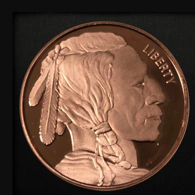 1 oz 999 Fine Copper Buffalo Round · Indian Head 