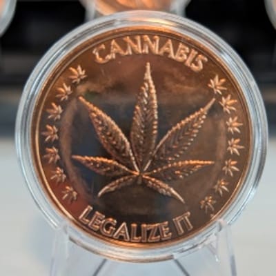 1 oz Cannabis "Legalize It" Copper Round – .999