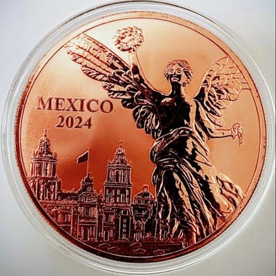 2024 Mexico Libertad 5 oz .999 Fine Copper Round