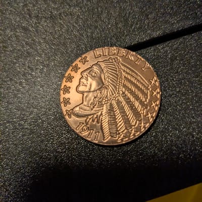 Incuse Indian Head Eagle 1 oz Copper Round
